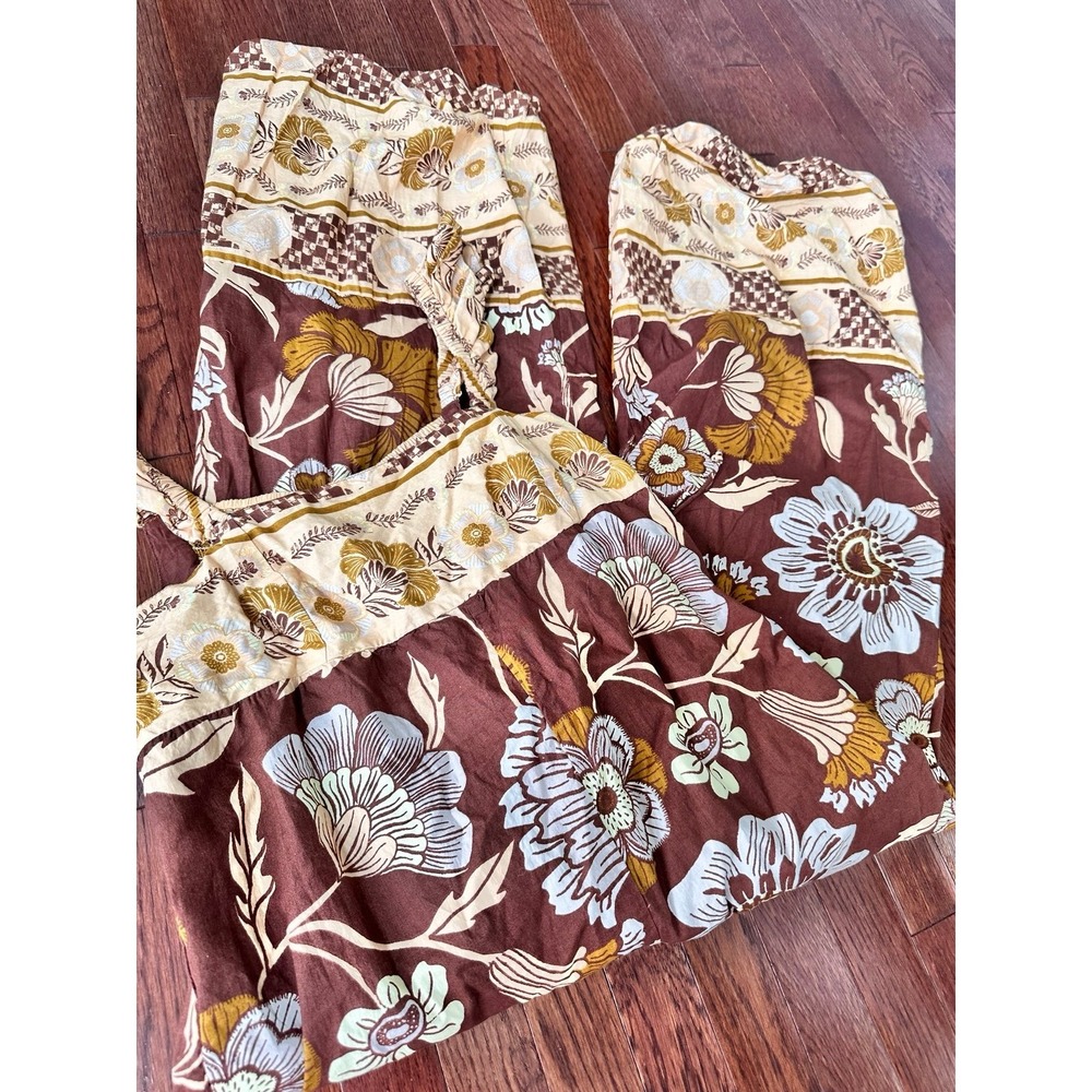Free People Bali Albright Wide Leg Jumpsuit in Coffee Combo Brown Tan NWT Medium - Picture 3 of 11